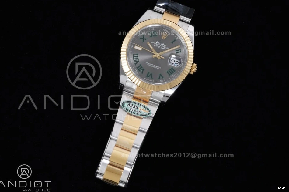 1:1 YG Marker Power Gray Bracelet Reserve) Clean (72 Dial Steel on Edition SS SH3235 Oyster Roman Green 126333 904L 41 Best DateJust Hours 0320